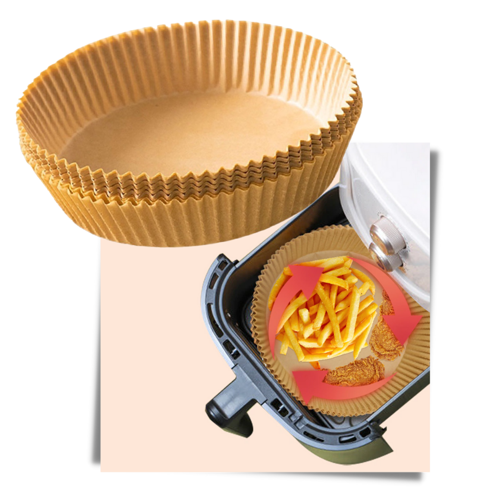 Packung Einweg-Papiereinlagen für Luftfritteusen - Ozerty