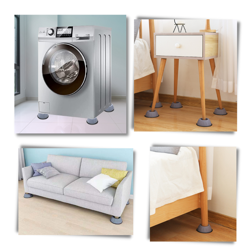 Packung mit 4 vibrationsdichten Gummifüßen - Ozerty