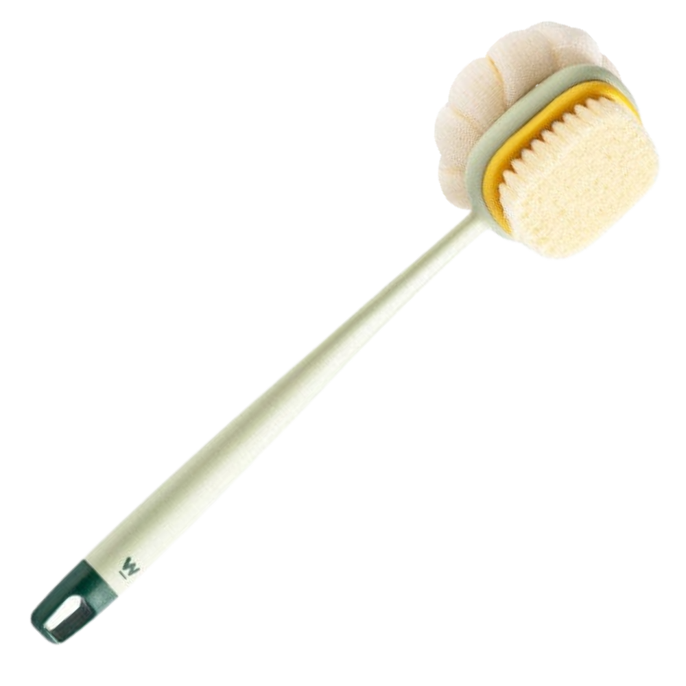 Exfoliating bath brush with body scrub