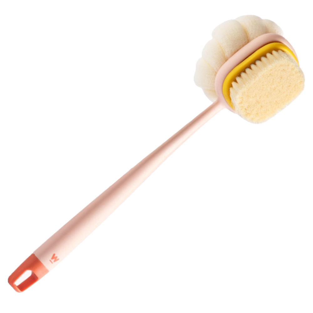 Exfoliating bath brush with body scrub