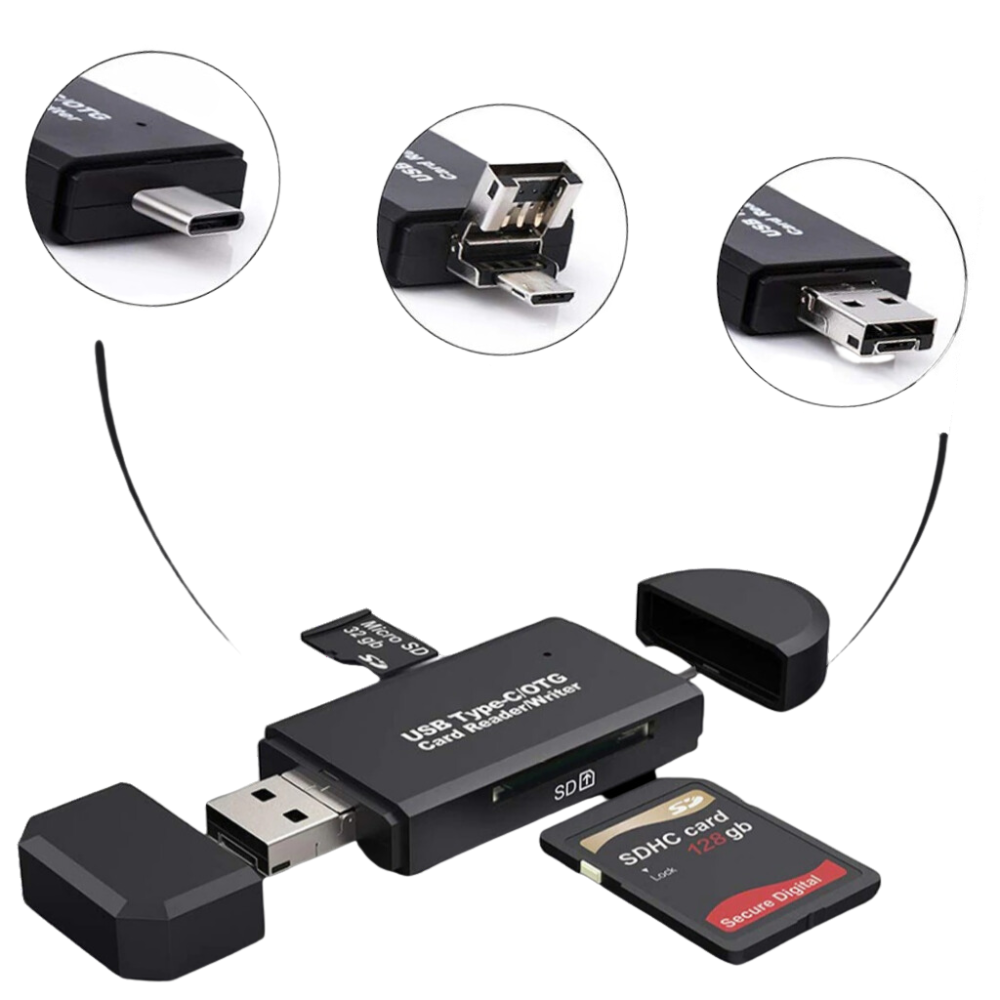3-in-1 USB Speicherkartenlesegerät - Ozerty