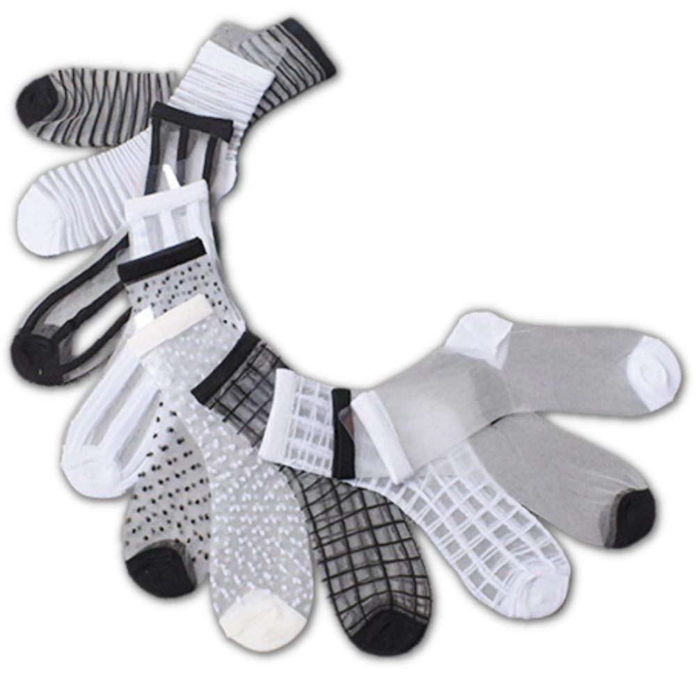 (10 Paare) Transparente Modesocken für Frauen - Ozerty