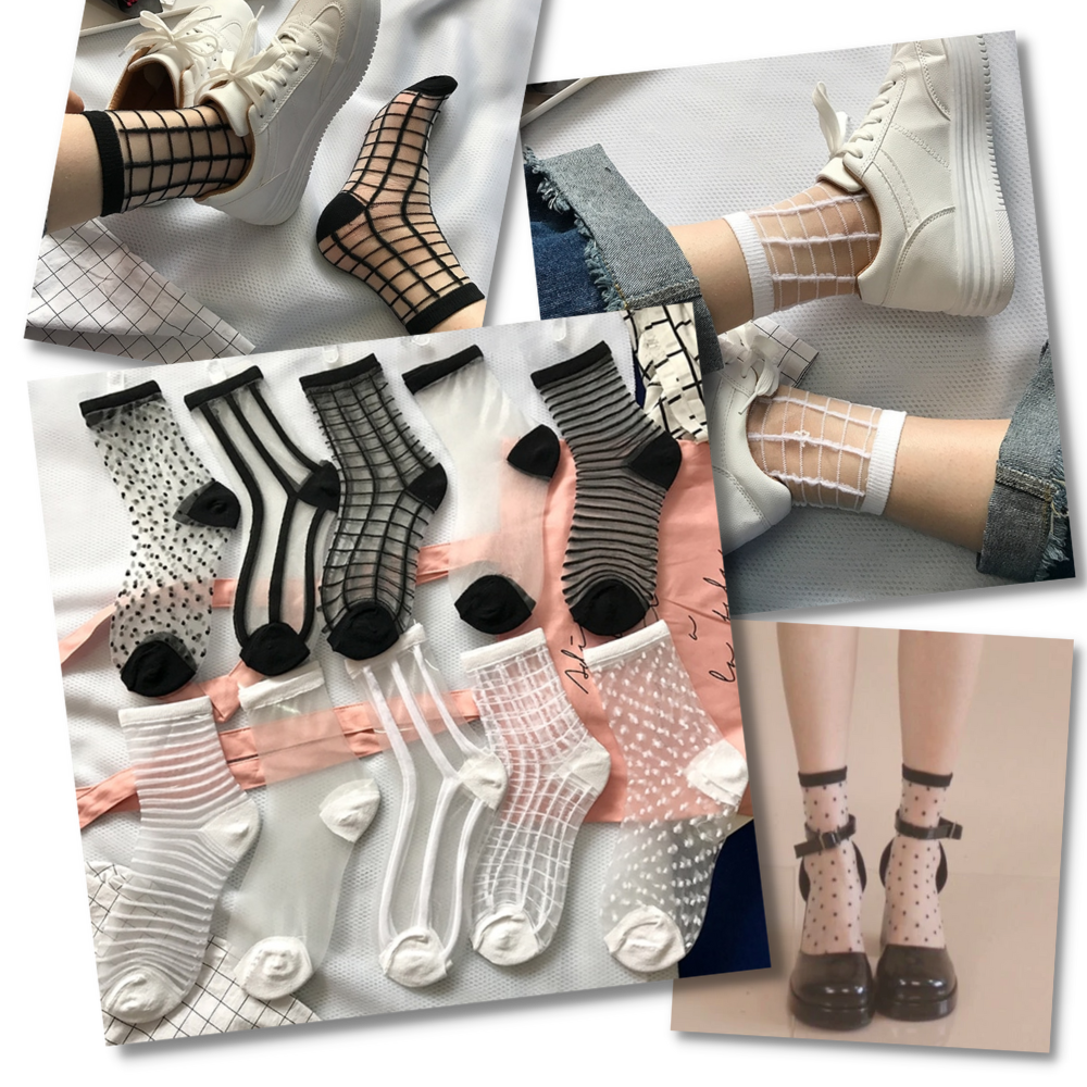 (10 Paare) Transparente Modesocken für Frauen - Ozerty