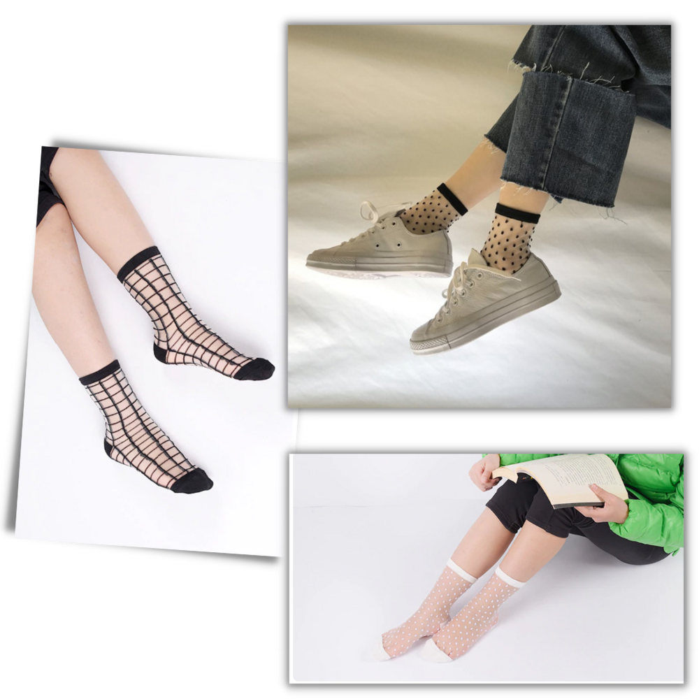 (10 Paare) Transparente Modesocken für Frauen - Ozerty