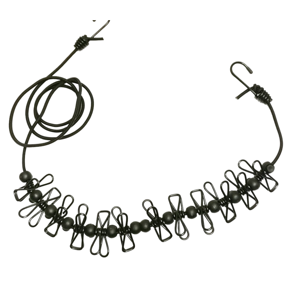 4m Wäscheleine für den Campingbereich mit Klammern - Ozerty