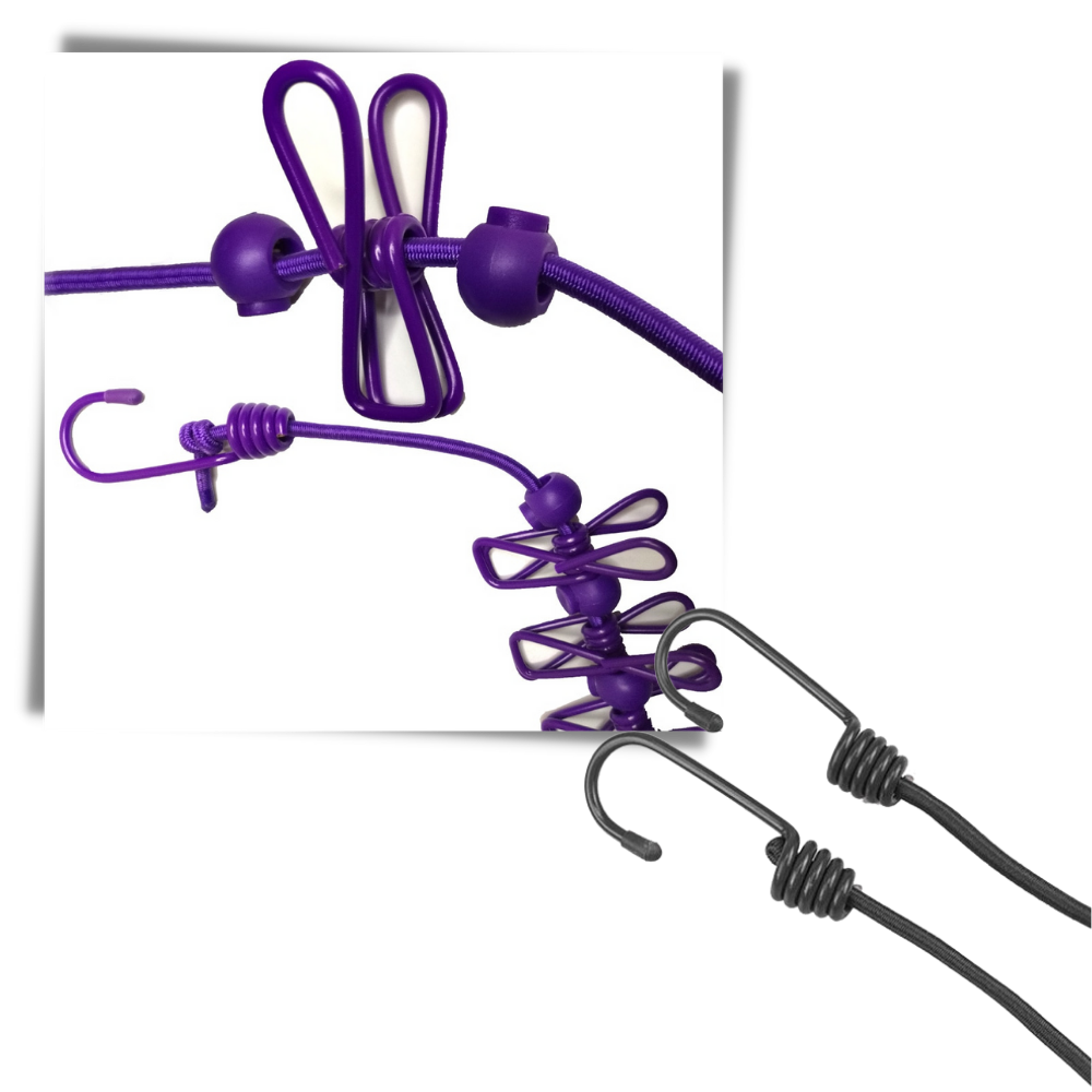 4m Wäscheleine für den Campingbereich mit Klammern - Ozerty