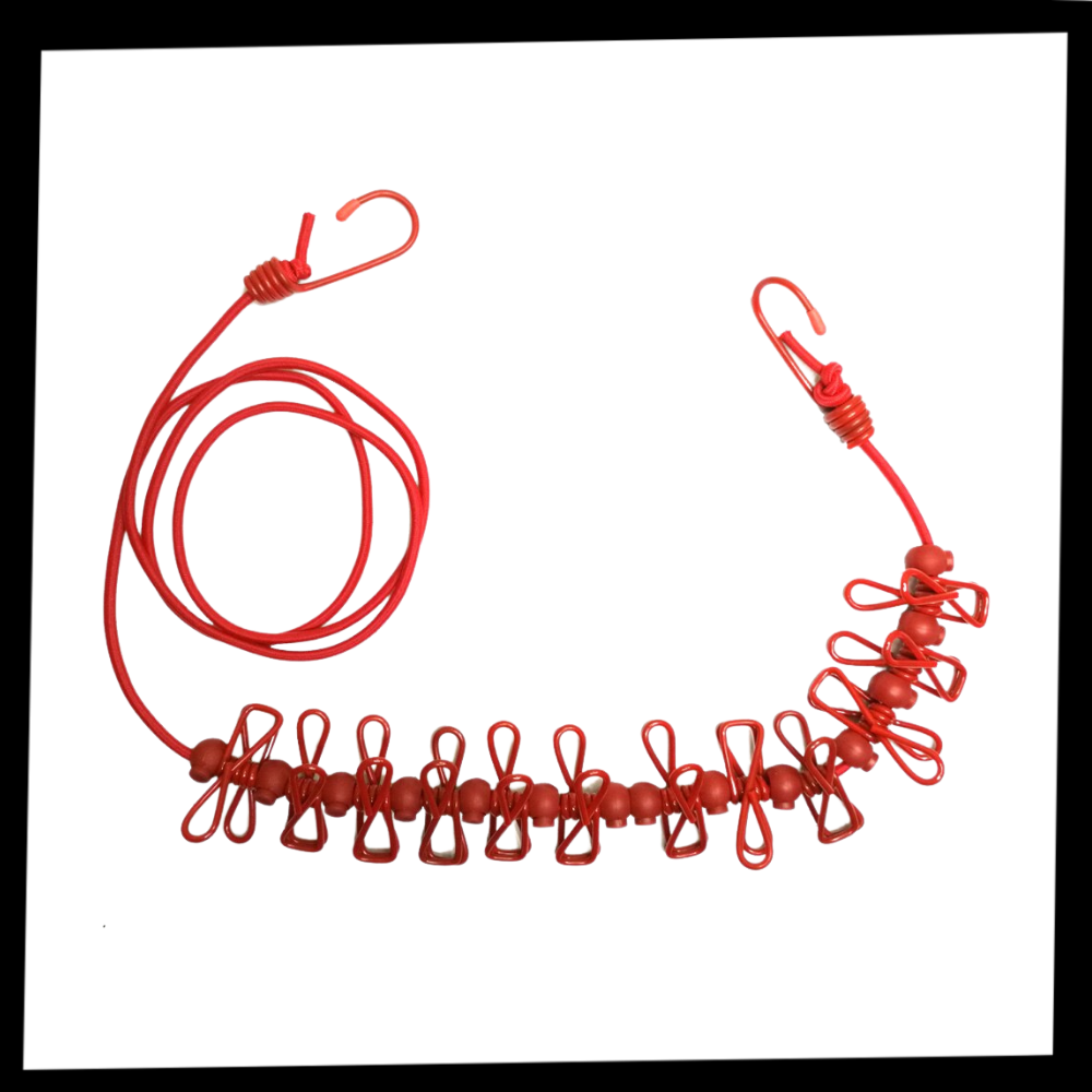 4m Wäscheleine für den Campingbereich mit Klammern - Ozerty