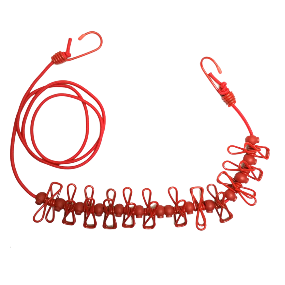 4m Wäscheleine für den Campingbereich mit Klammern - Ozerty