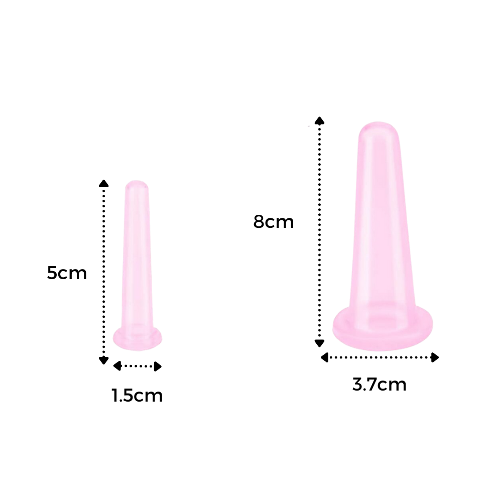 4 Silikontassen für Gesichtsmassage Schröpfen - Ozerty