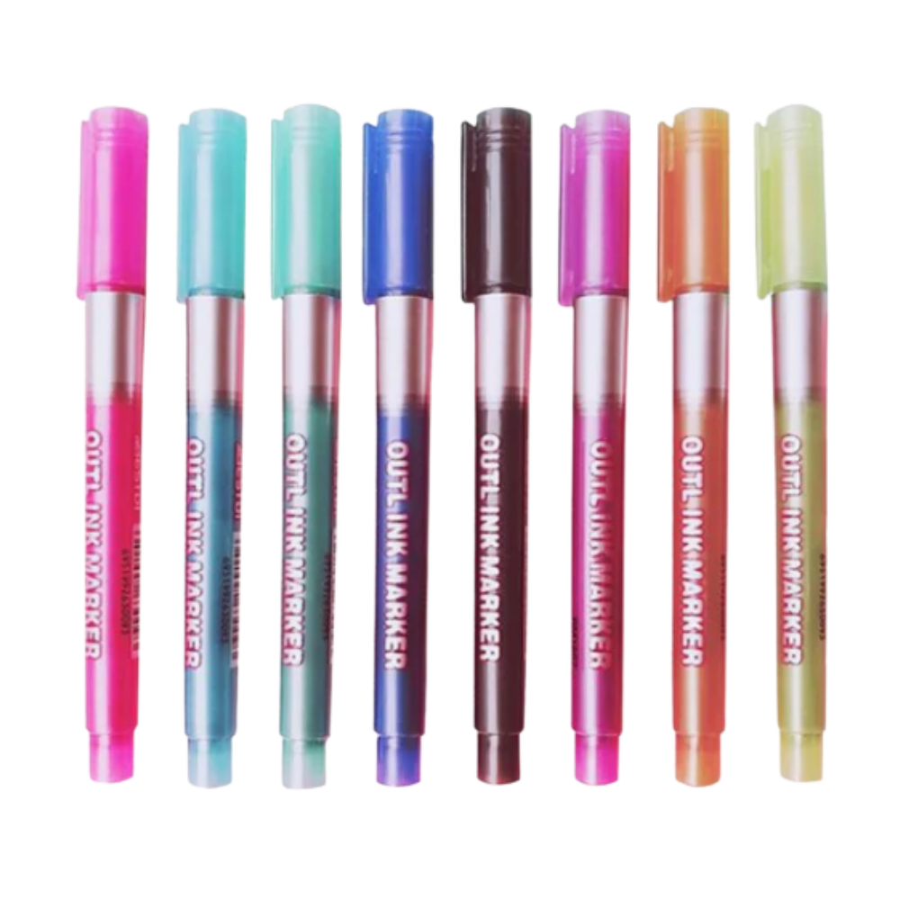 Set mit 8 Doppellinien-Markierstiften - Ozerty