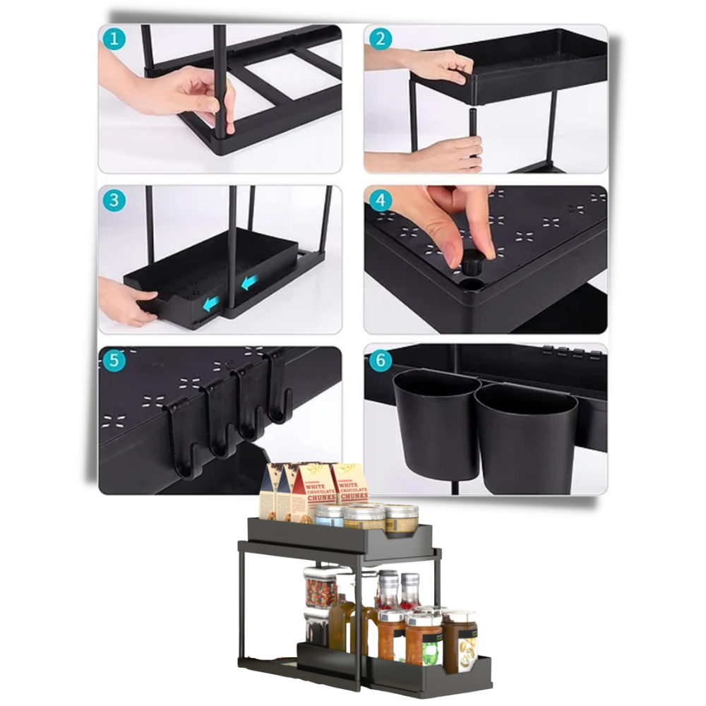 Doppeltes Schubladenregal für Küchengewürze - Ozerty