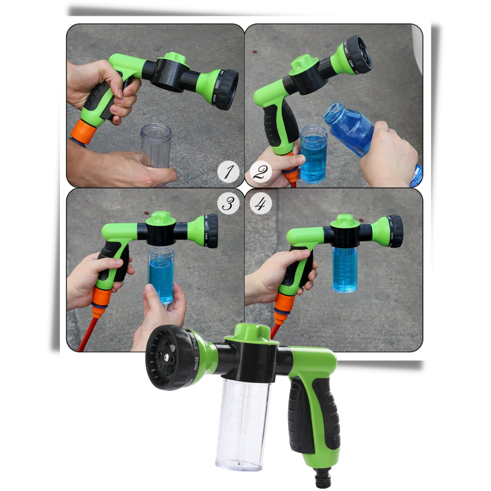 Hochdruck-Schlauchdüsenkopf & Seifenspender - Ozerty