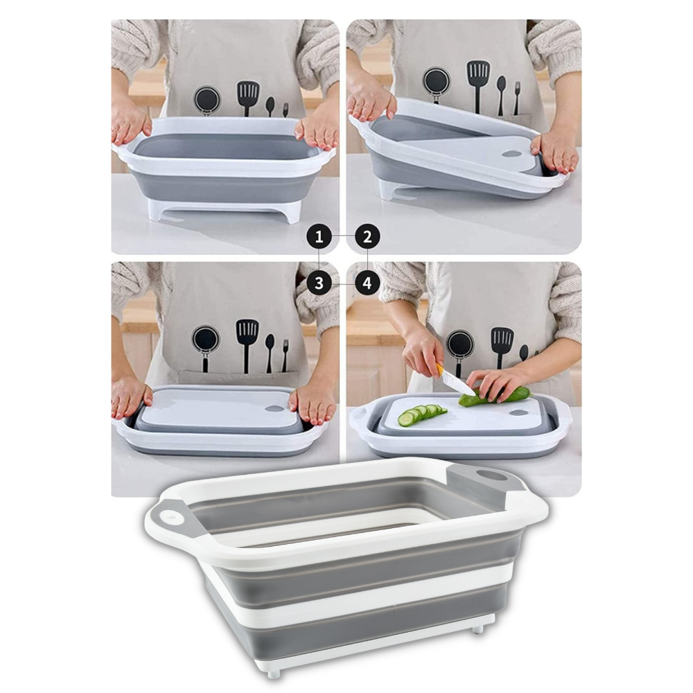 Zusammenklappbares Schneidebrett mit Korb - Ozerty