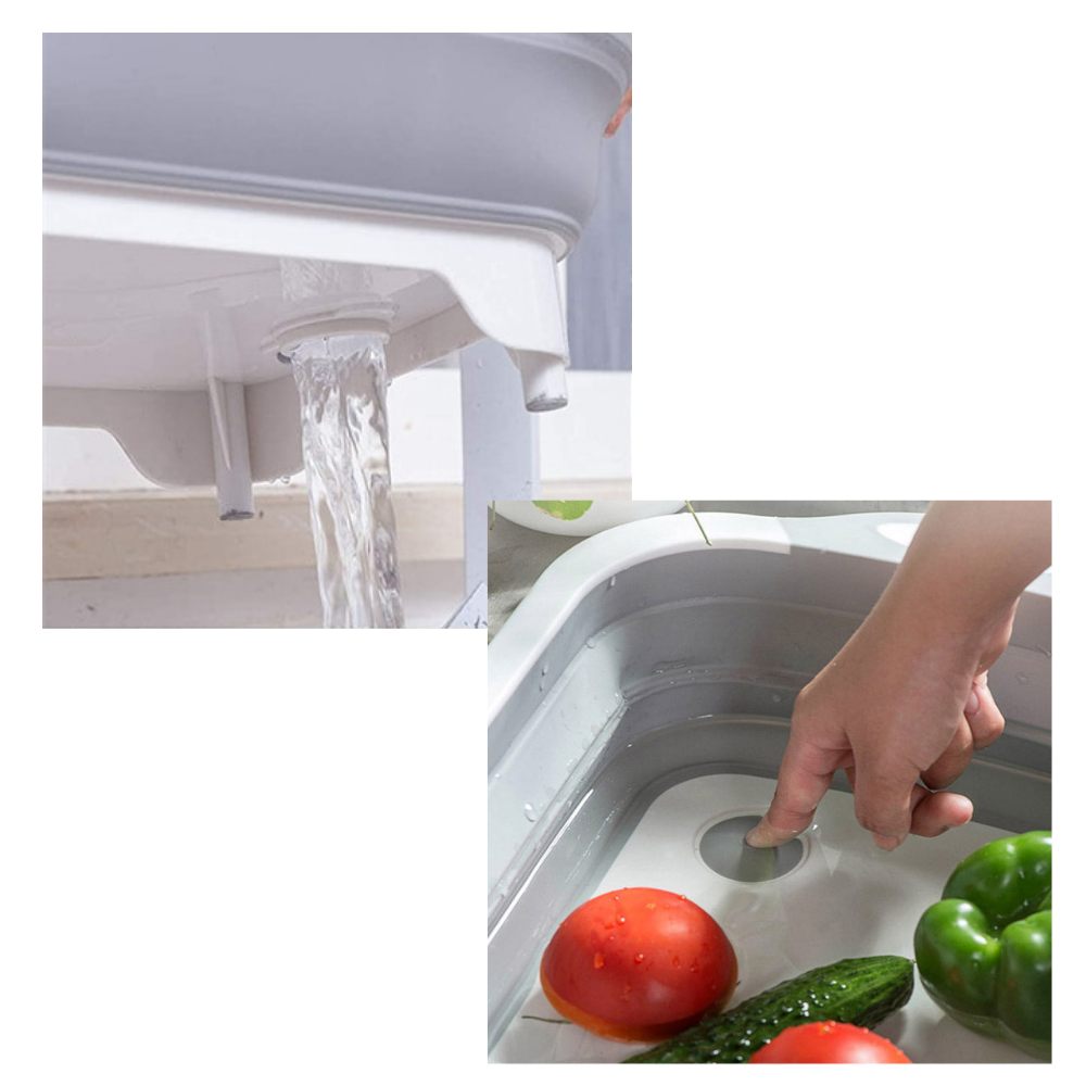 Zusammenklappbares Schneidebrett mit Korb - Ozerty