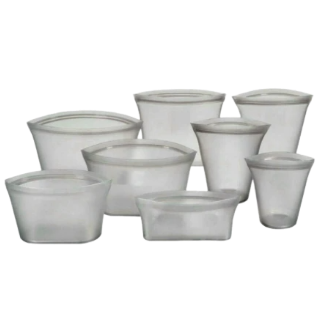 Wiederverwendbare Silikonbeutel für Lebensmittel im 8er-Pack