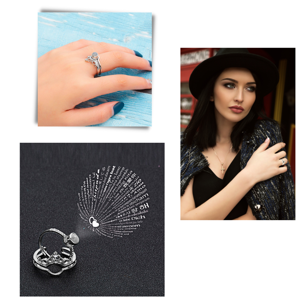 100 Sprachen "Ich liebe dich" Schöner Ring - Ozerty