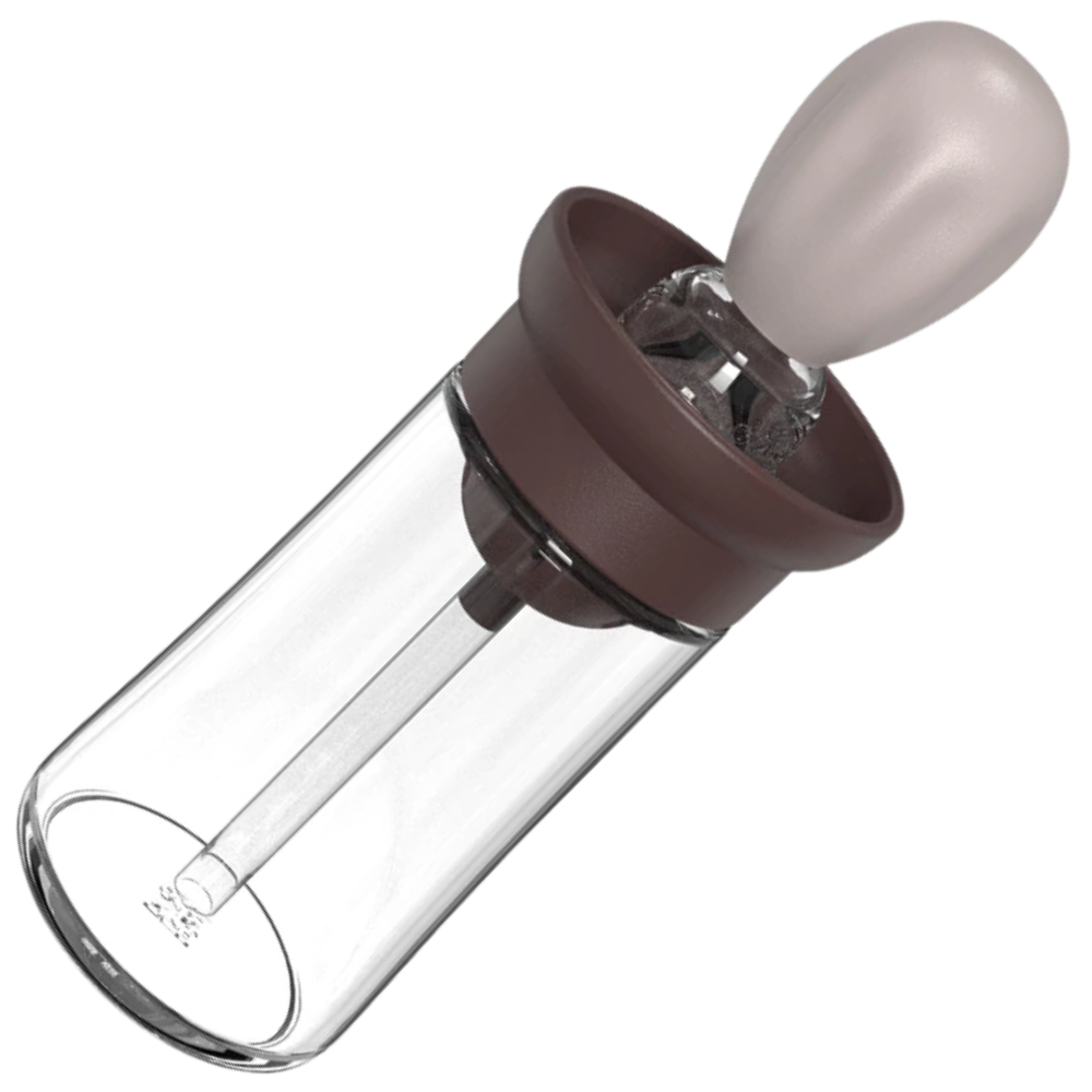 Oil glass bottle with brush