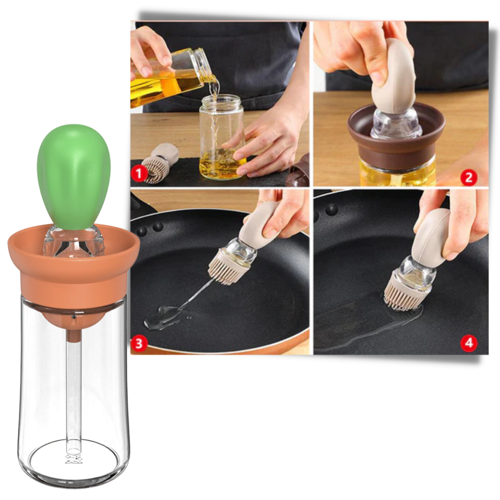 Öl-Glasflasche mit Pinsel - Odeut