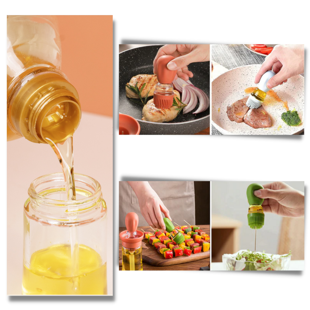 Öl-Glasflasche mit Pinsel - Odeut