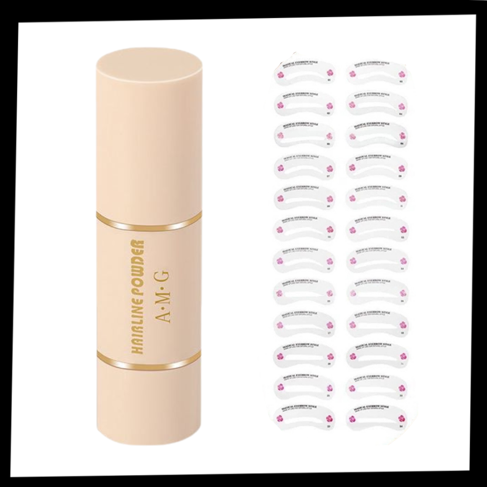 Augenbrauenmarker und Schablonen-Set - Ozerty