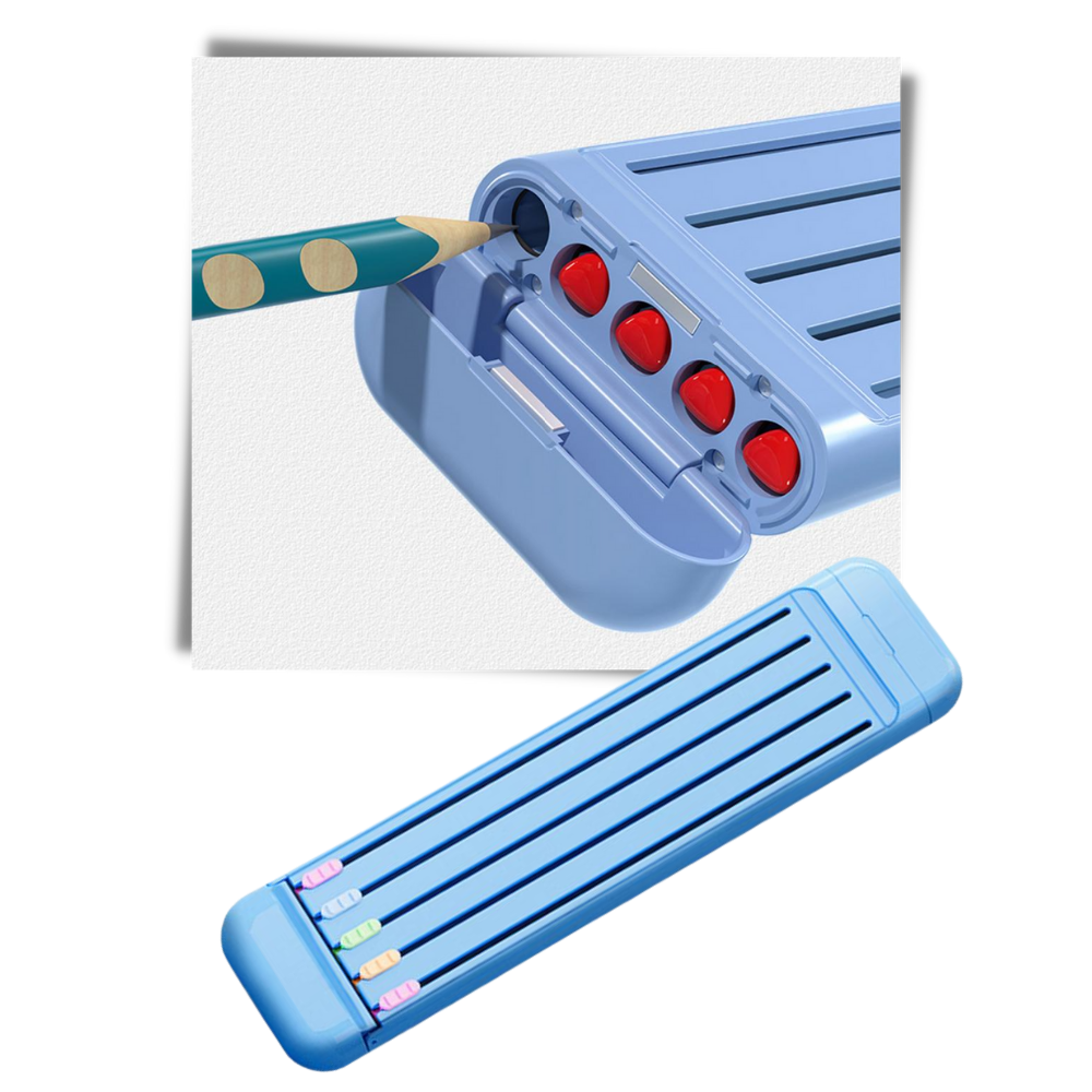 Hartschalenetui mit Bleistiften und Lineal - Ozerty