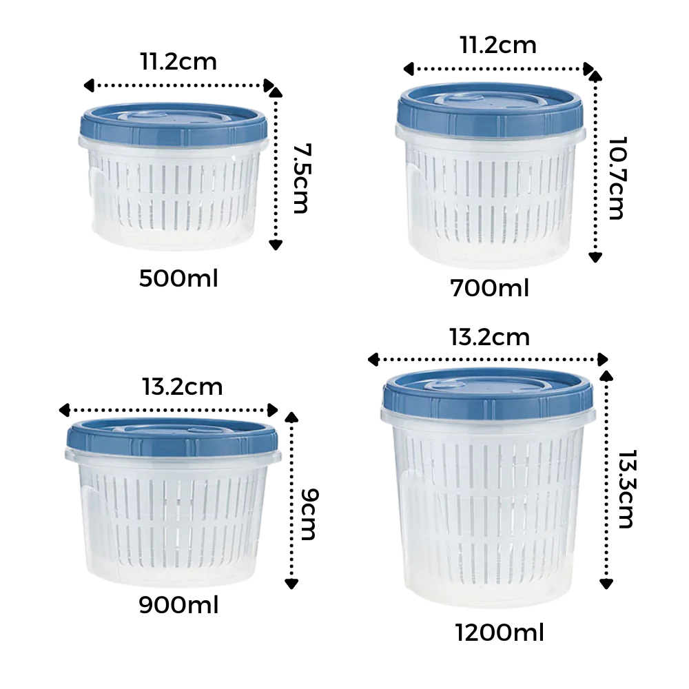 Stapelbarer Lebensmittelbehälter mit Abtropffläche - Ozerty