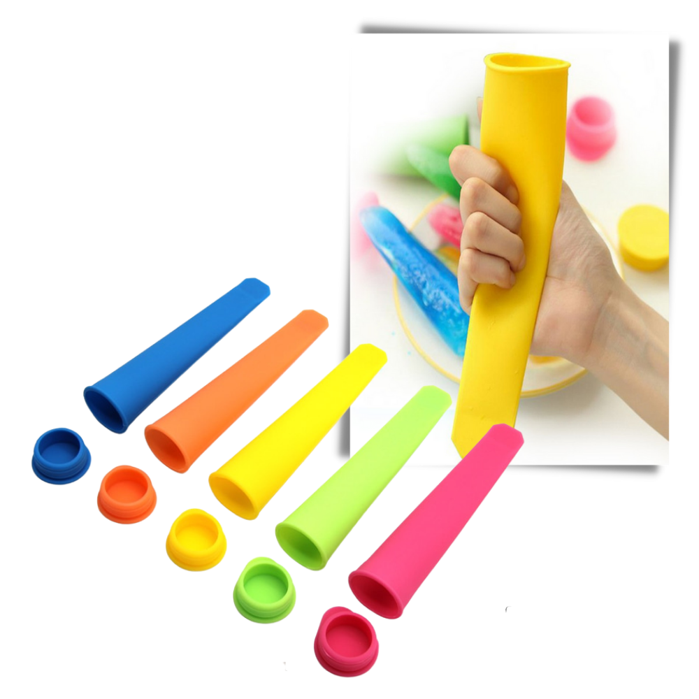 5er-Pack Silikonformen für Eis am Stiel - Ozerty