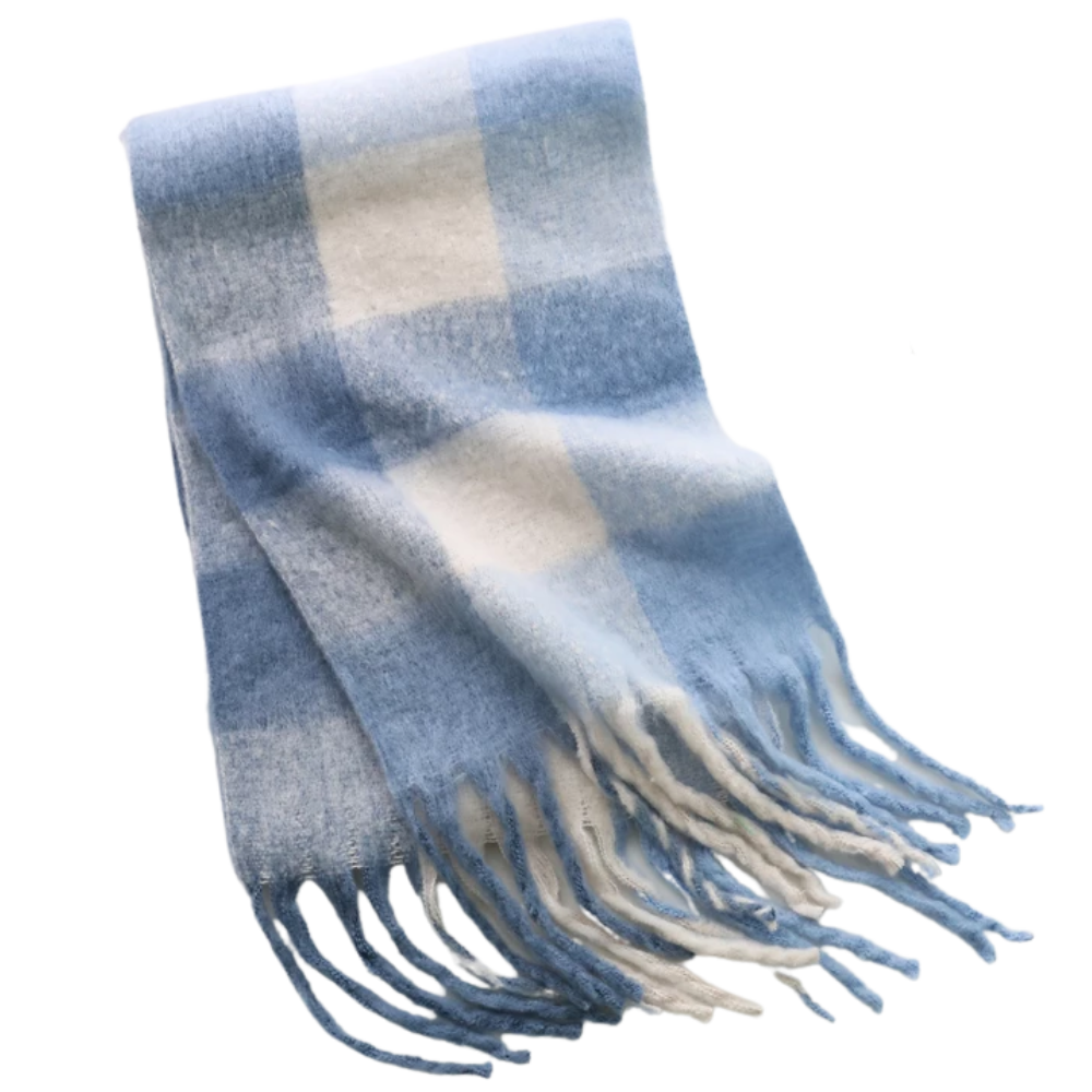 Checked winter scarf for women
