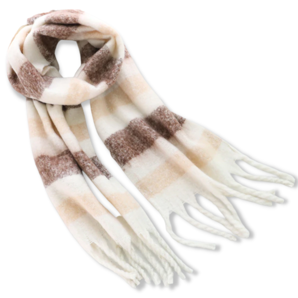 Checked winter scarf for women