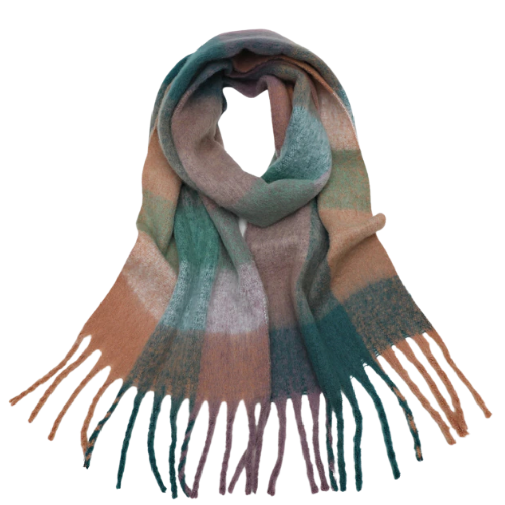 Checked winter scarf for women