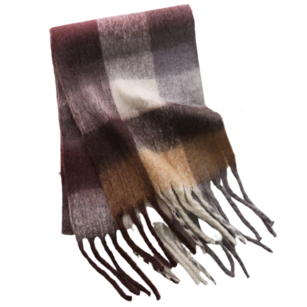 Checked winter scarf for women