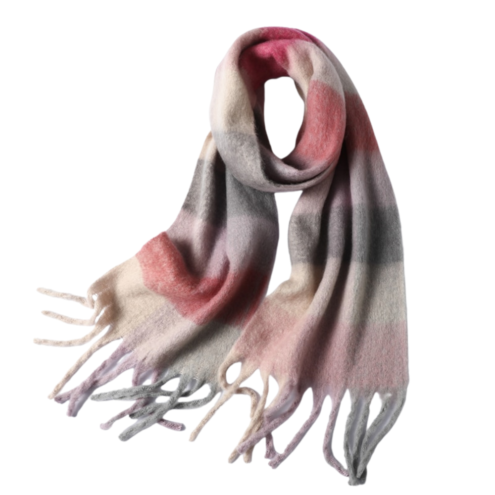 Checked winter scarf for women