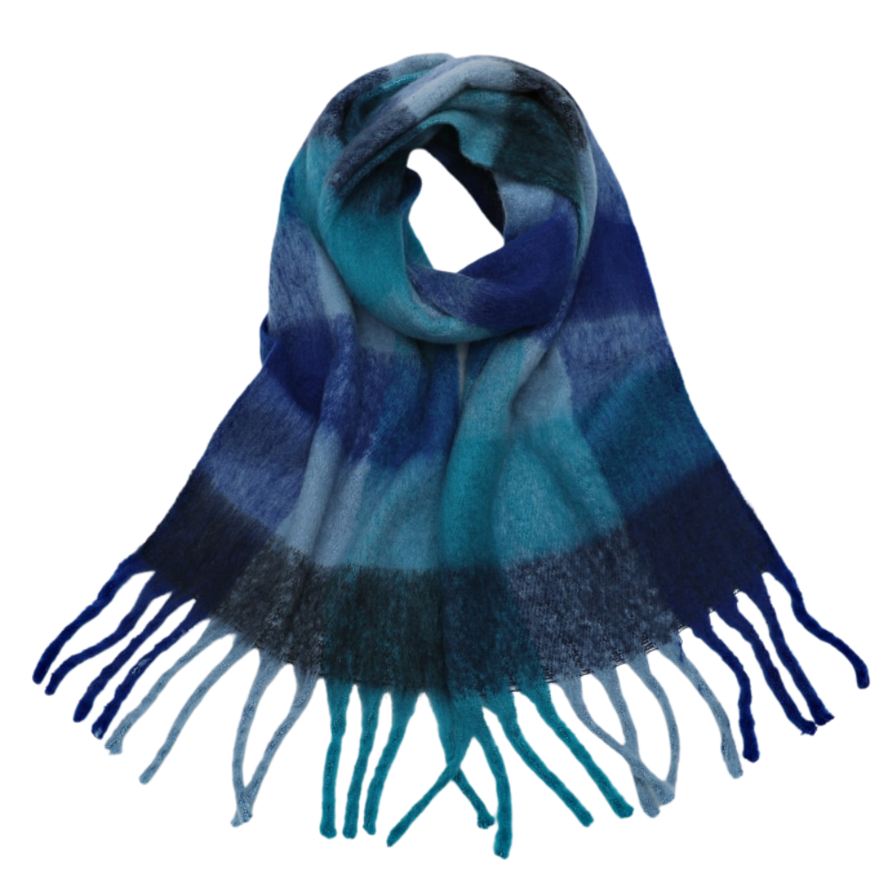 Checked winter scarf for women