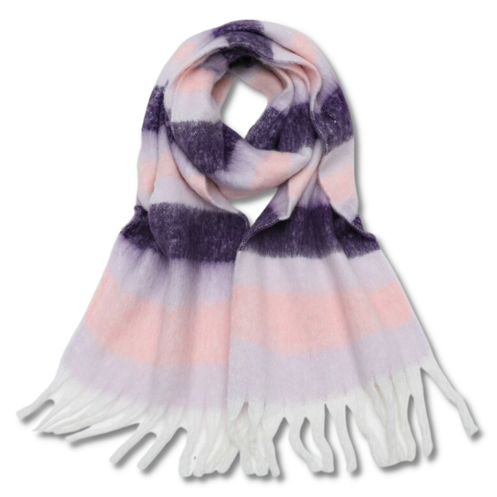 Checked winter scarf for women