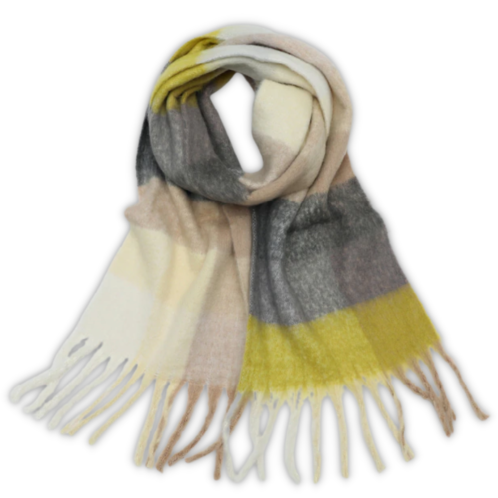 Checked winter scarf for women