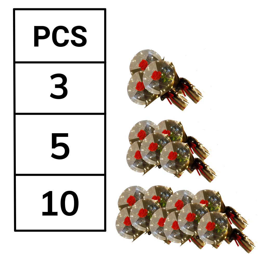 Wunderschöne Rosen LED Ballon - Ozerty