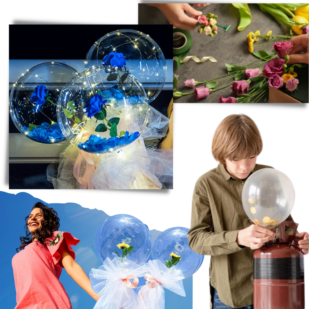 Wunderschöne Rosen LED Ballon - Ozerty