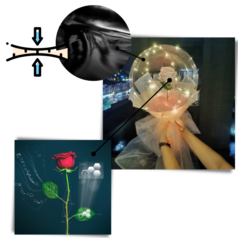 Wunderschöne Rosen LED Ballon - Ozerty