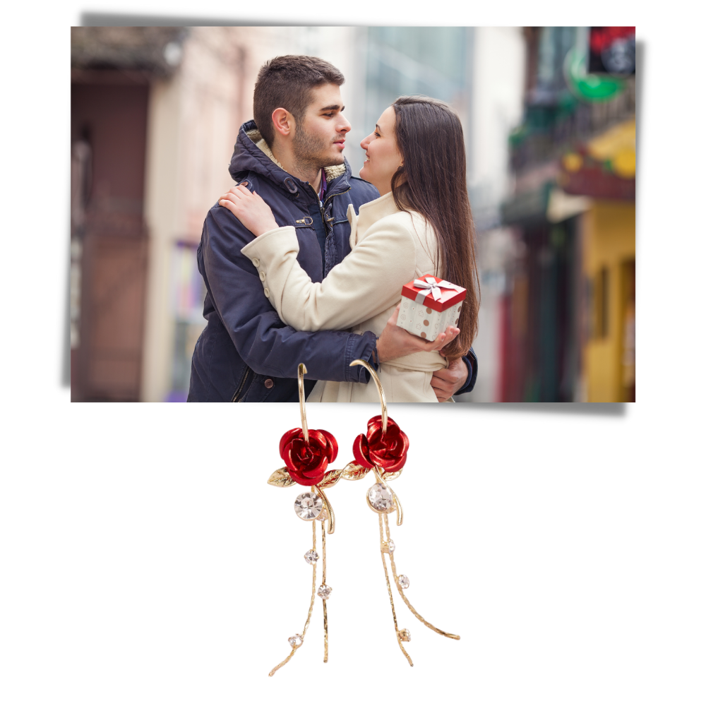 Rose Ohrringe mit Quaste - Odeut