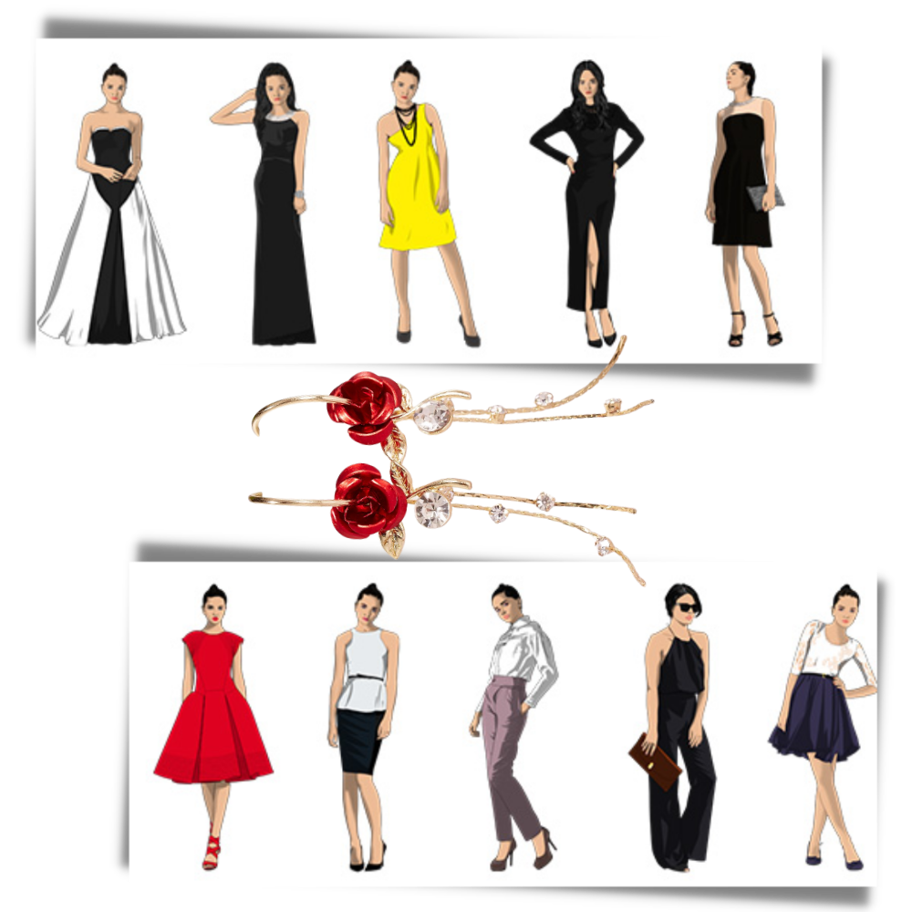 Rose Ohrringe mit Quaste - Odeut