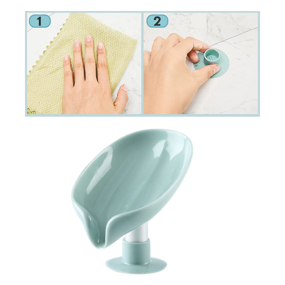 Blattförmiger Seifenhalter mit Ablaufgarnitur - Ozerty