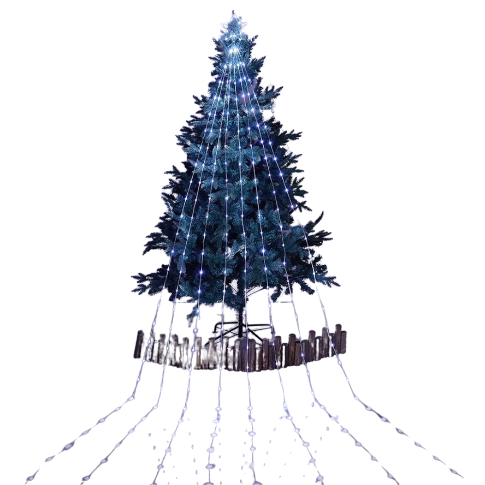 Christmas tree waterfall fairy lights