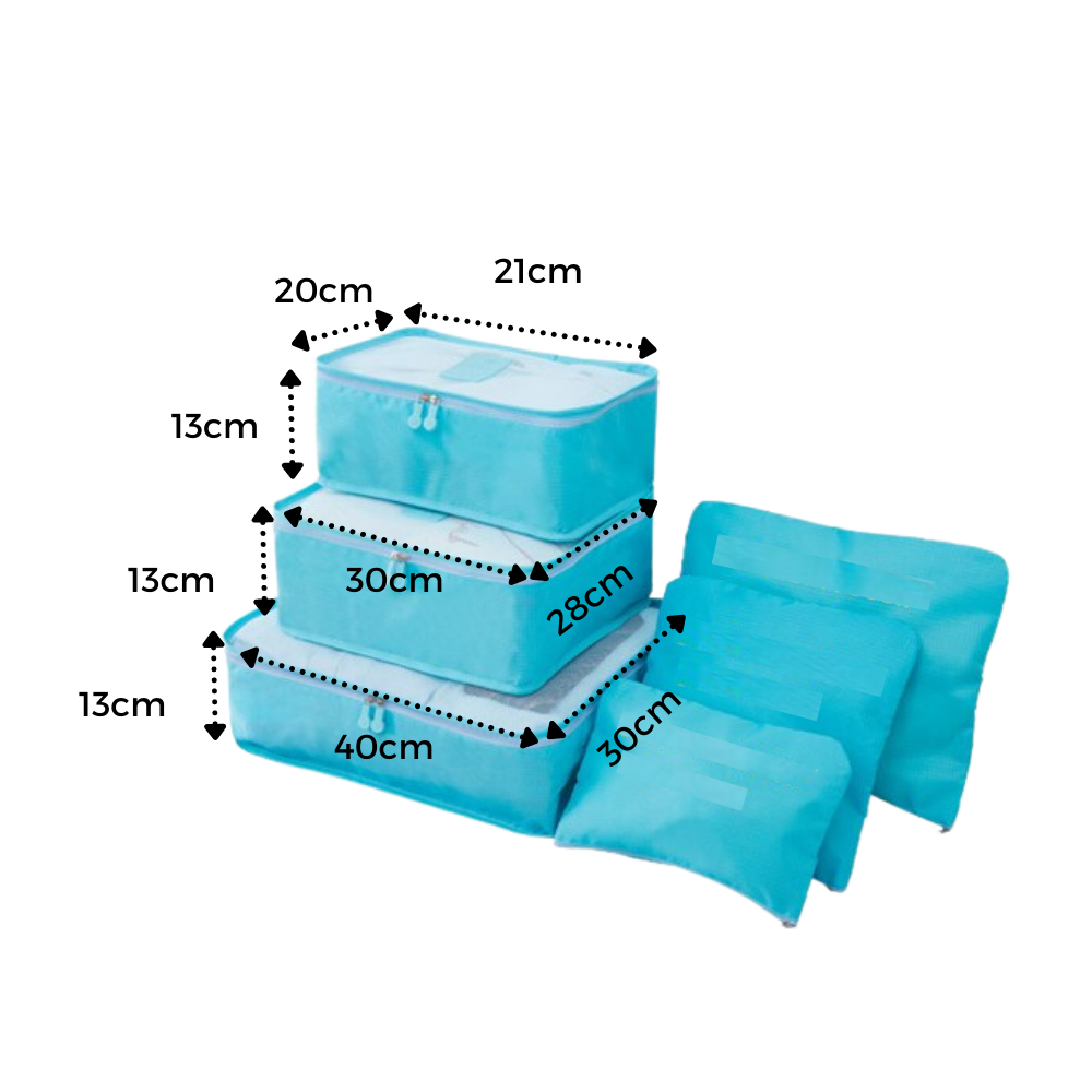 Set mit 6 kleinen Reisetaschen für Koffer - Ozerty