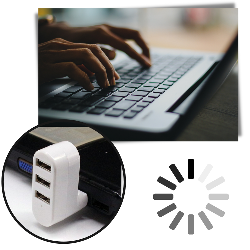 USB-Drehadapter mit mehreren Anschlüssen - Ozerty