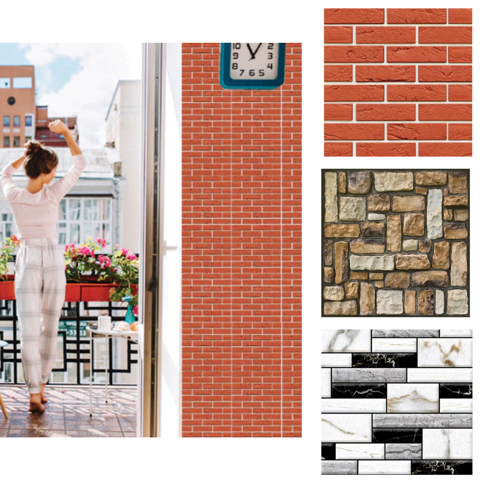 3D-Schaumstoff-Wandfliesen zum Abziehen und Aufkleben - Ozerty