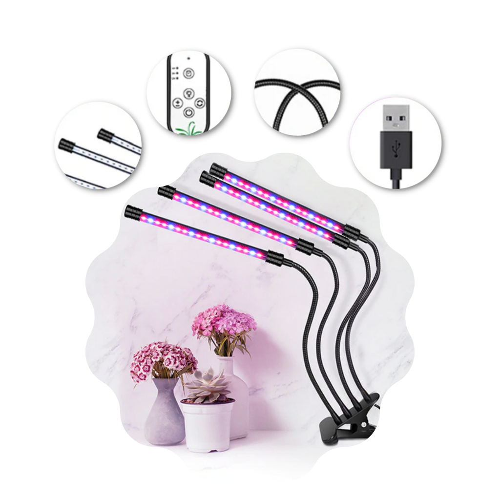 4-Kopf LED USB Innenraum Wachstumsleuchte - Ozerty