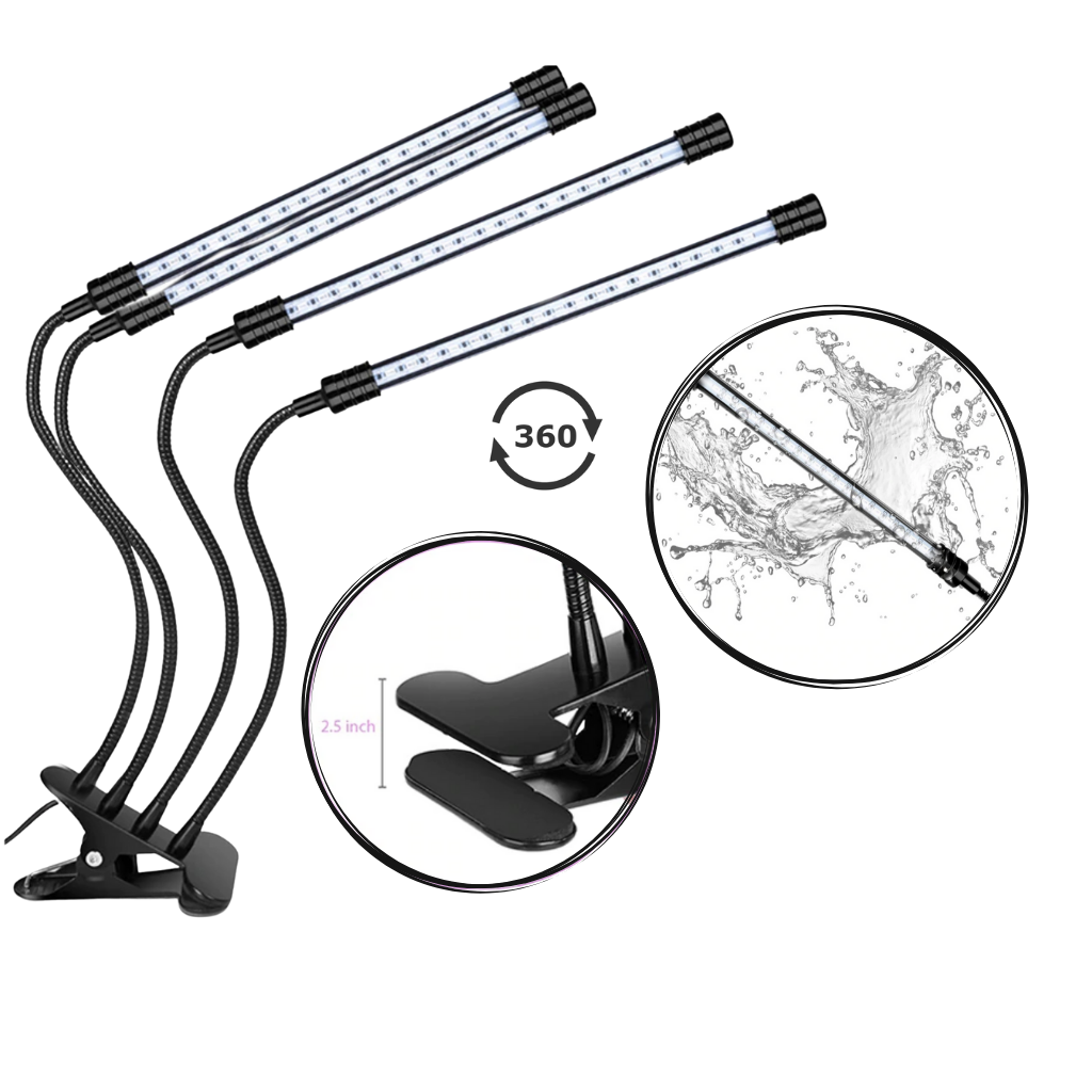 4-Kopf LED USB Innenraum Wachstumsleuchte - Ozerty