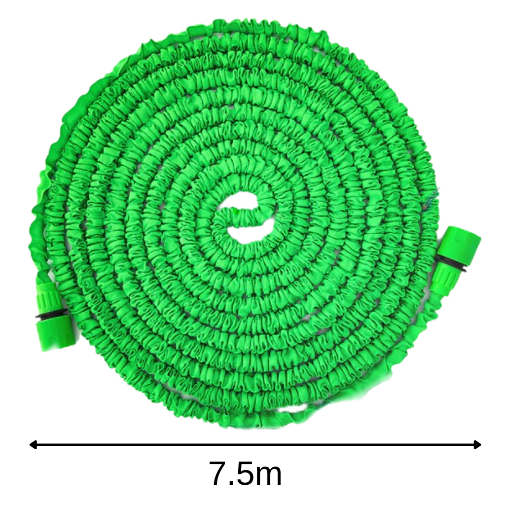 7,5 m dehnbarer Gartenschlauch mit Spritzpistole - Ozerty