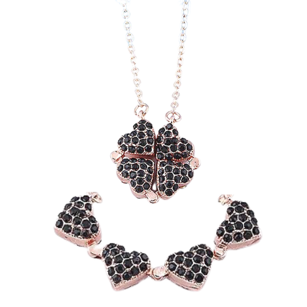 Adjustable 4 leaf clover heart necklace