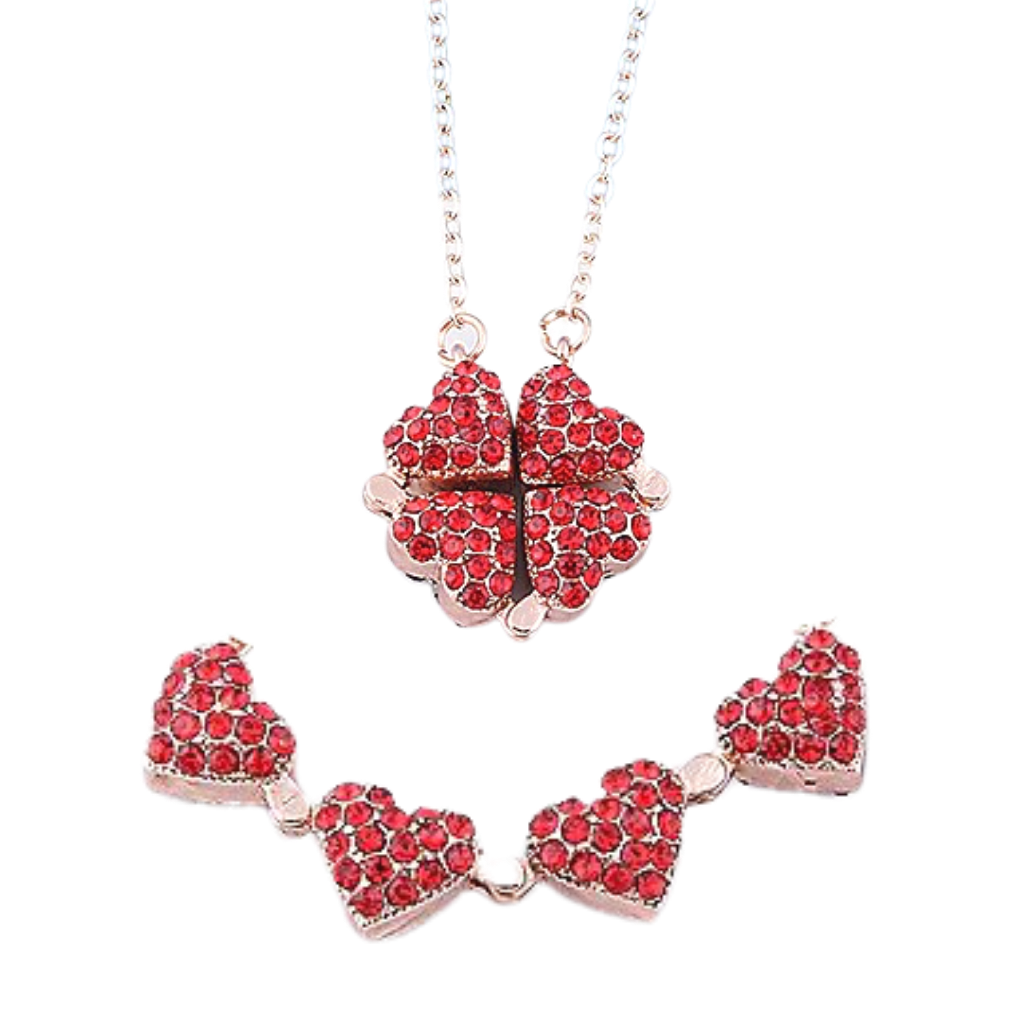 Adjustable 4 leaf clover heart necklace